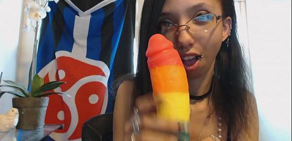  Blowjob POV Thick Dick Rainbow Dildo